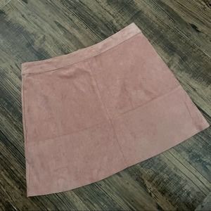 Lulus Shenandoah Mauve Suede Mini Skirt Blush Pink Size Large L